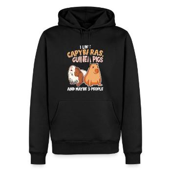 Ich Mag Wasserschweine und Meerschweinchen - Männer Premium Bio Hoodie - Schwarz - Vorne - Nico (187cm)