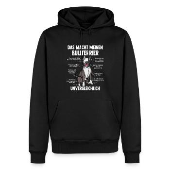 Bullterrier - Männer Premium Bio Hoodie - Schwarz - Vorne - Nico (187cm)