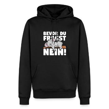 Koala - Männer Premium Bio Hoodie - Schwarz - Vorne - Nico (187cm)
