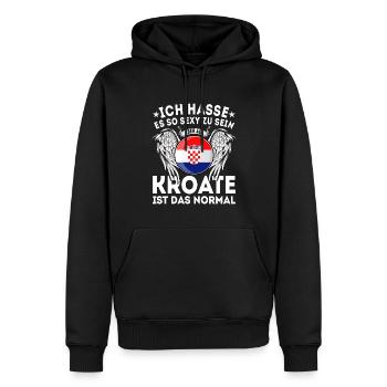 Kroatien kroatische Flagge - Männer Premium Bio Hoodie - Schwarz - Vorne - Nico (187cm)