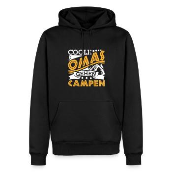 Camping Oma - Männer Premium Bio Hoodie - Schwarz - Vorne - Nico (187cm)