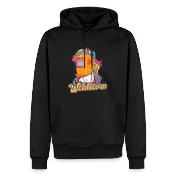 Weldicorn weld welders - Men’s Premium Organic Hoodie - black - Front - Nico (187cm)