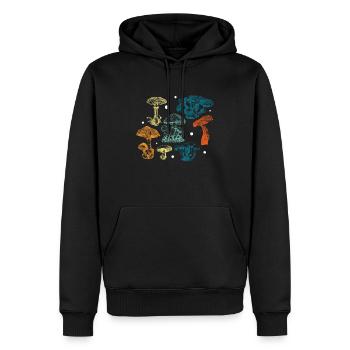 Science des champignons Mycologie Recherche de champignons pour un mycologue - Sweat à capuche Premium bio Homme - noir - Devant - Nico (187cm)