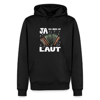 Quetschn Steirische Harmonika Volksmusik - Männer Premium Bio Hoodie - Schwarz - Vorne - Nico (187cm)