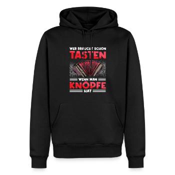 Steirische Harmonika Ziachorgl Quetschn Steiermark - Männer Premium Bio Hoodie - Schwarz - Vorne - Nico (187cm)
