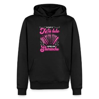 Quetschn Steirische Harmonika Volksmusik - Männer Premium Bio Hoodie - Schwarz - Vorne - Nico (187cm)