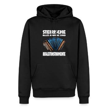 Quetschn Steirische Harmonika Volksmusik - Männer Premium Bio Hoodie - Schwarz - Vorne - Nico (187cm)
