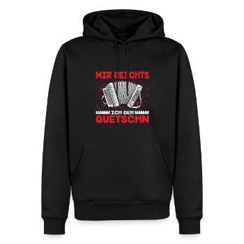 Quetschn Steirische Harmonika Volksmusik - Männer Premium Bio Hoodie - Schwarz - Vorne - Nico (187cm)