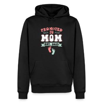 Promotion to Mami Est. 2023 Mom To Be - Sweat à capuche Premium bio Homme - noir - Devant - Nico (187cm)
