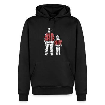 Feuerwehr Vater Sohn Partnerlook - Männer Premium Bio Hoodie - Schwarz - Vorne - Nico (187cm)