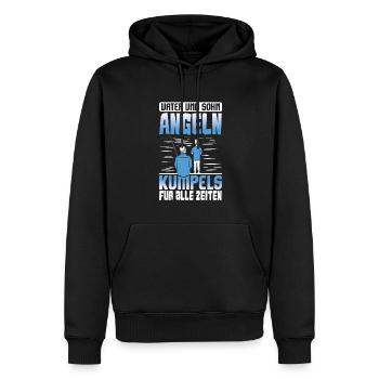 Angeln Vater Sohn Partnerlook - Männer Premium Bio Hoodie - Schwarz - Vorne - Nico (187cm)