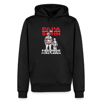 Feuerwehr Vater Sohn Partnerlook - Männer Premium Bio Hoodie - Schwarz - Vorne - Nico (187cm)