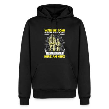 Feuerwehr Vater Sohn Partnerlook - Männer Premium Bio Hoodie - Schwarz - Vorne - Nico (187cm)