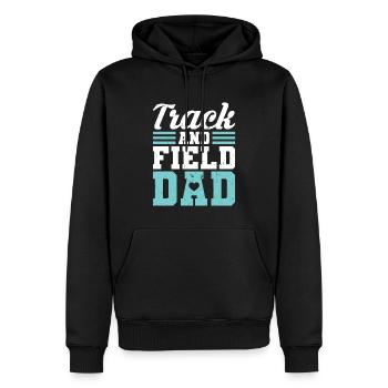 Père de l’athlétisme - Sweat à capuche Premium bio Homme - noir - Devant - Nico (187cm)
