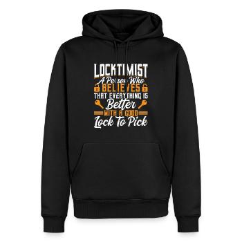 Locktimist Lock Picking | Lock Picker - Männer Premium Bio Hoodie - Schwarz - Vorne - Nico (187cm)