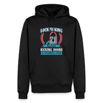 Lockpicking - Weil Türen Treten Verpönt Ist - Männer Premium Bio Hoodie - Schwarz - Vorne - Nico (187cm)