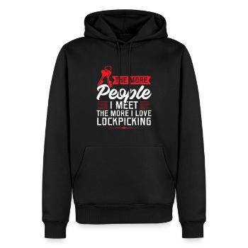 J’adore le lockpicking | | de prélèvement de serrure Sélecteur de serrure - Sweat à capuche Premium bio Homme - noir - Devant - Nico (187cm)