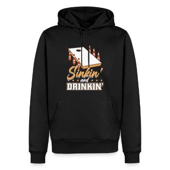 Sinkin And Drinkin - Trou aveugle cornhole - Sweat à capuche Premium bio Homme - noir - Devant - Nico (187cm)
