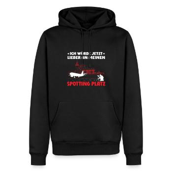 Planespotter Planespotting Flugzeug - Männer Premium Bio Hoodie - Schwarz - Vorne - Nico (187cm)