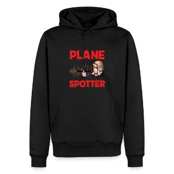 Planespotter Flugzeug Planespotting Flughafen - Männer Premium Bio Hoodie - Schwarz - Vorne - Nico (187cm)
