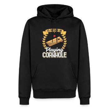 Je préfère jouer au trou aveugle cornhole - Sweat à capuche Premium bio Homme - noir - Devant - Nico (187cm)