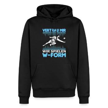 Vertrau mir wir W-Form Rückschlagspiel Faustball - Männer Premium Bio Hoodie - Schwarz - Vorne - Nico (187cm)