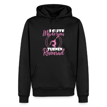 Echte Mädchen turnen Röhnrad zum Turnen für Kinder - Männer Premium Bio Hoodie - Schwarz - Vorne - Nico (187cm)
