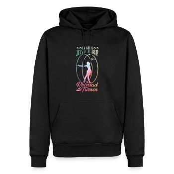 Ich würde jetzt lieber Rhönrad Turnen | Röhnrad - Männer Premium Bio Hoodie - Schwarz - Vorne - Nico (187cm)