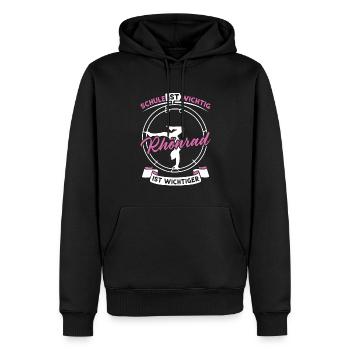 Röhnrad Schule ist wichtig Rhönrad ist wichtiger - Männer Premium Bio Hoodie - Schwarz - Vorne - Nico (187cm)