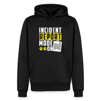 Mode De rapport d’incident activé - Inspecteur des animaux - Sweat à capuche Premium bio Homme - noir - Devant - Nico (187cm)