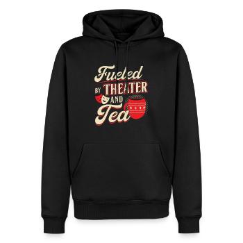 Alimenté par le théâtre et le thé - Théâtre - Sweat à capuche Premium bio Homme - noir - Devant - Nico (187cm)