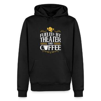 Alimenté par le théâtre et le café - Théâtre - Sweat à capuche Premium bio Homme - noir - Devant - Nico (187cm)