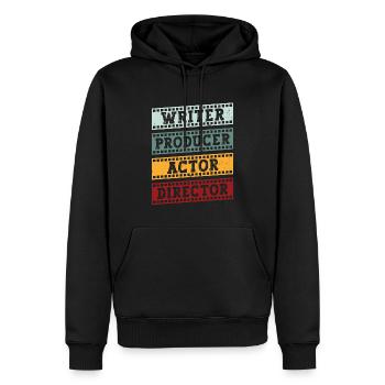 Auteur Producteur Actrice Réalisateur - Sweat à capuche Premium bio Homme - noir - Devant - Nico (187cm)