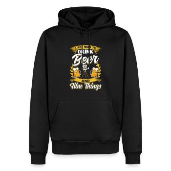 Ich Will Nur Bier Trinken Und Dinge Filmen - Männer Premium Bio Hoodie - Schwarz - Vorne - Nico (187cm)