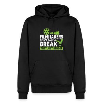 Filmmakers Don't Pause, You Render Only - Men’s Premium Organic Hoodie - black - Front - Nico (187cm)