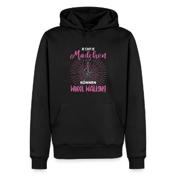 Echte Mädchen können Wheel Walking Einrad - Männer Premium Bio Hoodie - Schwarz - Vorne - Nico (187cm)