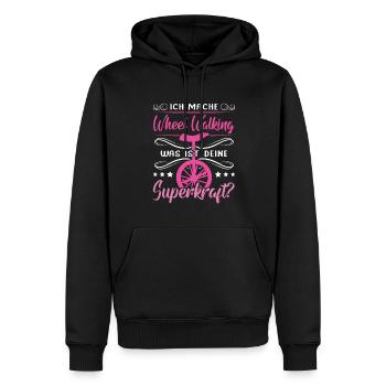 Ich mache Wheel Walking Einradfahrer | Einrad - Männer Premium Bio Hoodie - Schwarz - Vorne - Nico (187cm)