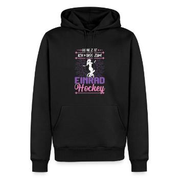 Ich muss zum Einrad Hockey Radsport Zirkus Einrad - Männer Premium Bio Hoodie - Schwarz - Vorne - Nico (187cm)