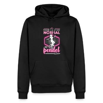 Einradfahren Einradfahrer Radsport Hochrad Einrad - Männer Premium Bio Hoodie - Schwarz - Vorne - Nico (187cm)