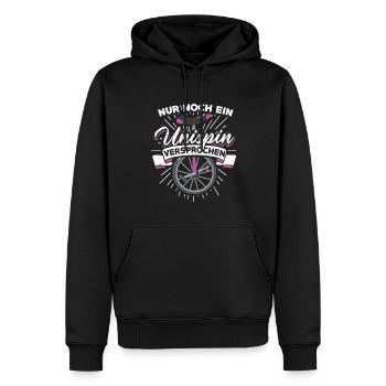 Nur noch ein Unispin versprochen Hochrad Einrad - Männer Premium Bio Hoodie - Schwarz - Vorne - Nico (187cm)