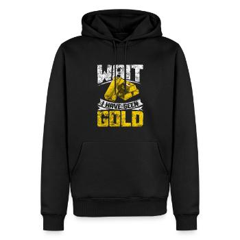 Inondation d’or Extraction d’or - Sweat à capuche Premium bio Homme - noir - Devant - Nico (187cm)