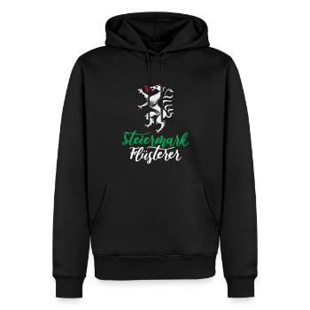 Steirermark Flüsterer Steirer Bua Österreich - Männer Premium Bio Hoodie - Schwarz - Vorne - Nico (187cm)