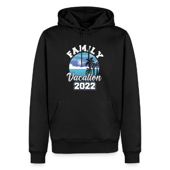 Vacances en famille 2022 - Sweat à capuche Premium bio Homme - noir - Devant - Nico (187cm)