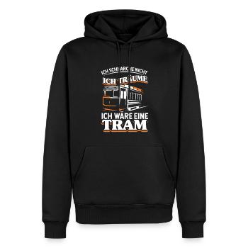 Straßenbahn Straßenbahnfahrer Tram Trambahn - Männer Premium Bio Hoodie - Schwarz - Vorne - Nico (187cm)