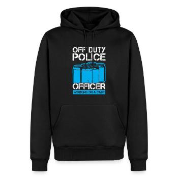 Polizist Arbeitet An Einem Fall - Männer Premium Bio Hoodie - Schwarz - Vorne - Nico (187cm)