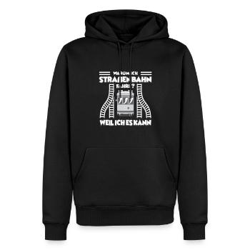 Straßenbahn Straßenbahnfahrer Tram Trambahn - Männer Premium Bio Hoodie - Schwarz - Vorne - Nico (187cm)