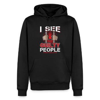 Ich Sehe Schuldige Menschen -Justizvollzugsbeamter - Männer Premium Bio Hoodie - Schwarz - Vorne - Nico (187cm)