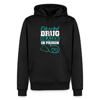 Gebildeter Drogendealer Im Gefängnis - Männer Premium Bio Hoodie - Schwarz - Vorne - Nico (187cm)