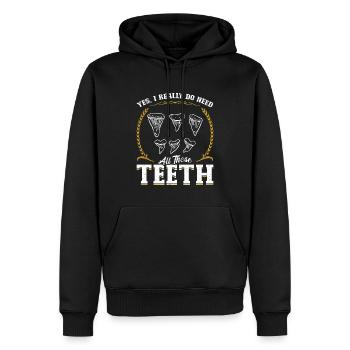 Yes, I really need all those teeth - Men’s Premium Organic Hoodie - black - Front - Nico (187cm)