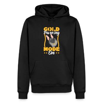 Goldwaschmodus Ein - Goldwäscher - Männer Premium Bio Hoodie - Schwarz - Vorne - Nico (187cm)